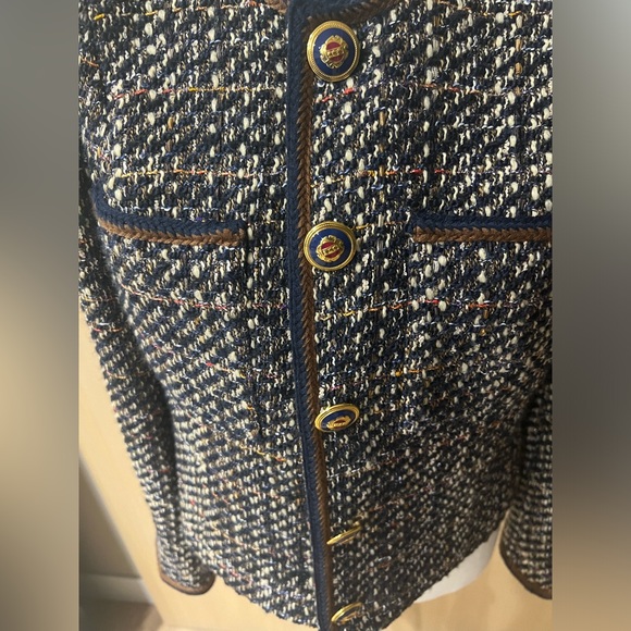 ♥️ SOLD♥️ VERONICA BEARD Lars button-embellished metallic tweed jacket - Picture 11 of 14
